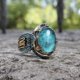 thumbnail image 1 of Anillos de sello turco hechos a mano Retro para hombres, anillo tallado de Color plateado antiguo, incrustaciones místicas de circón, nuevo anillo de motorista Punk, 1 of 4