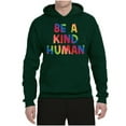 thumbnail image 2 of Wild Bobby, Be A Kind Human Positive Inspirational Slogan Inspirational/Christian Unisex Graphic Hoodie Sweatshirt, Forest Green, Small, 2 of 6