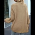 thumbnail image 4 of Chaqueta de Punto Extragrande de Larga con Abertura Frontal y Bolsillos para Mujer, Estilo 2025 Caqui Superficial S, 4 of 8