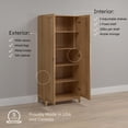 thumbnail image 5 of Prepac Yaletown 72" Tall Storage Cabinet with Solid Wood Legs Pantry Cabinet with 3 Adjustable Shelves, Armoire for Bedroom, Bathroom, Kitchen and Home Organization Natural Oak, 16" D x 32" W x 72" H, 5 of 15