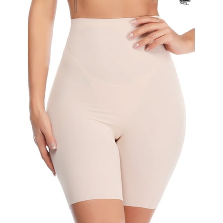 

QRIC High Waist Shapewear Shorts for Women Thigh Slimmer Body Shaper Anti-chafing Under Dress Slip Shorts Single Pack Beige