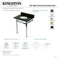 thumbnail image 4 of Kingston Brass KVPK30KOQ1 Monarch 30" Black Granite Console Sink with Stainless Steel Legs (8-Inch, 3-Hole), Black Granite/Polished Chrome, 4 of 4