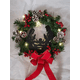 thumbnail image 3 of Adornos navideños Lámparas de aceite navideñas Flores rojas navideñas Coronas navideñas para colgar en la puerta, 3 of 5