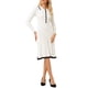 thumbnail image 1 of Vestido de punto midi para mujer INSPIRE CHIC, con ribetes y volantes, estilo A, vestido de suéter tipo polo, XL, blanco, 1 of 5