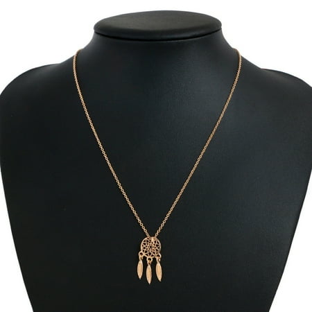 Dreamcatcher Pendant Necklace Women Dream-catcher Pendant Necklace Long Chain Feather Choker Jewelry Retro Ethnic Necklace New ()