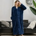 thumbnail image 2 of Lindreshi Robes for Women Fuzzy Long Fleece Ladies Soft Tie Front Dressing Gown Robe Long Marks and Spencer Robe, 2 of 2