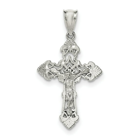 Sterling Silver Polished Crucifix Pendant (37.85 X 20.9) Made In United States qc8339