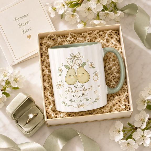 Personalized Mug Pear-fect Together Couple Coffee Mug for Engagement or Anniversary Gift