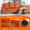 thumbnail image 4 of Homefun Modern Chenille Sectional Sofa with Removable Storage Ottoman, L-Shaped Upholstered Couch with Side Pocket and Cup Holder, Multi-Functional Storage Sofa for Livingroom Apartment, Orange, 4 of 8