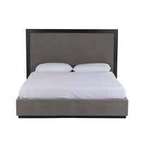 Nova Domus Santa Barbara - Queen Modern Grey Fabric and Grey Wash Bed