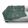 thumbnail image 2 of Floral Soft Flannel Fleece Throw Blanket, Ornamental Flowers Design Flourishing Streaks, Cozy Plush for Indoor and Outdoor Use, 50" x 60", Teal Dark Orange, by Ambesonne, 2 of 5