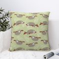 thumbnail image 4 of Wukai Twig Sloth Premium Polyester Fleece Pillow Covers with Hidden Zipper Closure,Luxuriously Soft and Durable-20"x20", 4 of 7