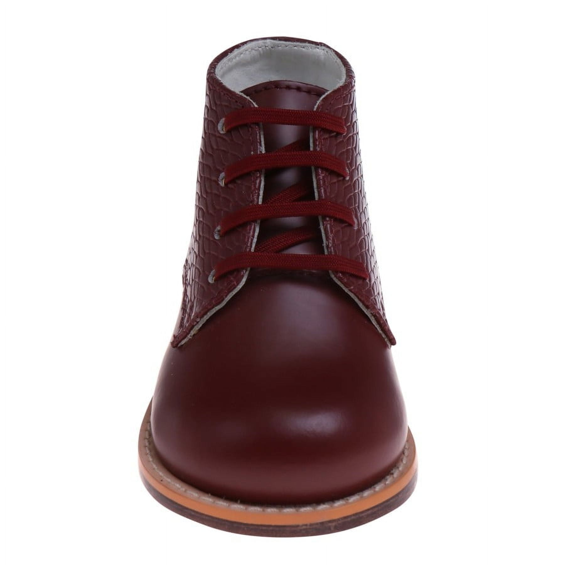 Josmo Unisex Walking Shoes First Walker Leather Woven Ostritch (Infant Toddler) Burgundy, Size: 5