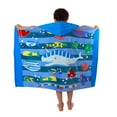 thumbnail image 2 of Kids Bathrobes Hooded Towels, Big Boys Girls Cartoon Hooded Wraps Beach Pool Bath Towel Poncho Cotton Towel, 30"x50", 3-12 Years, 2 of 6