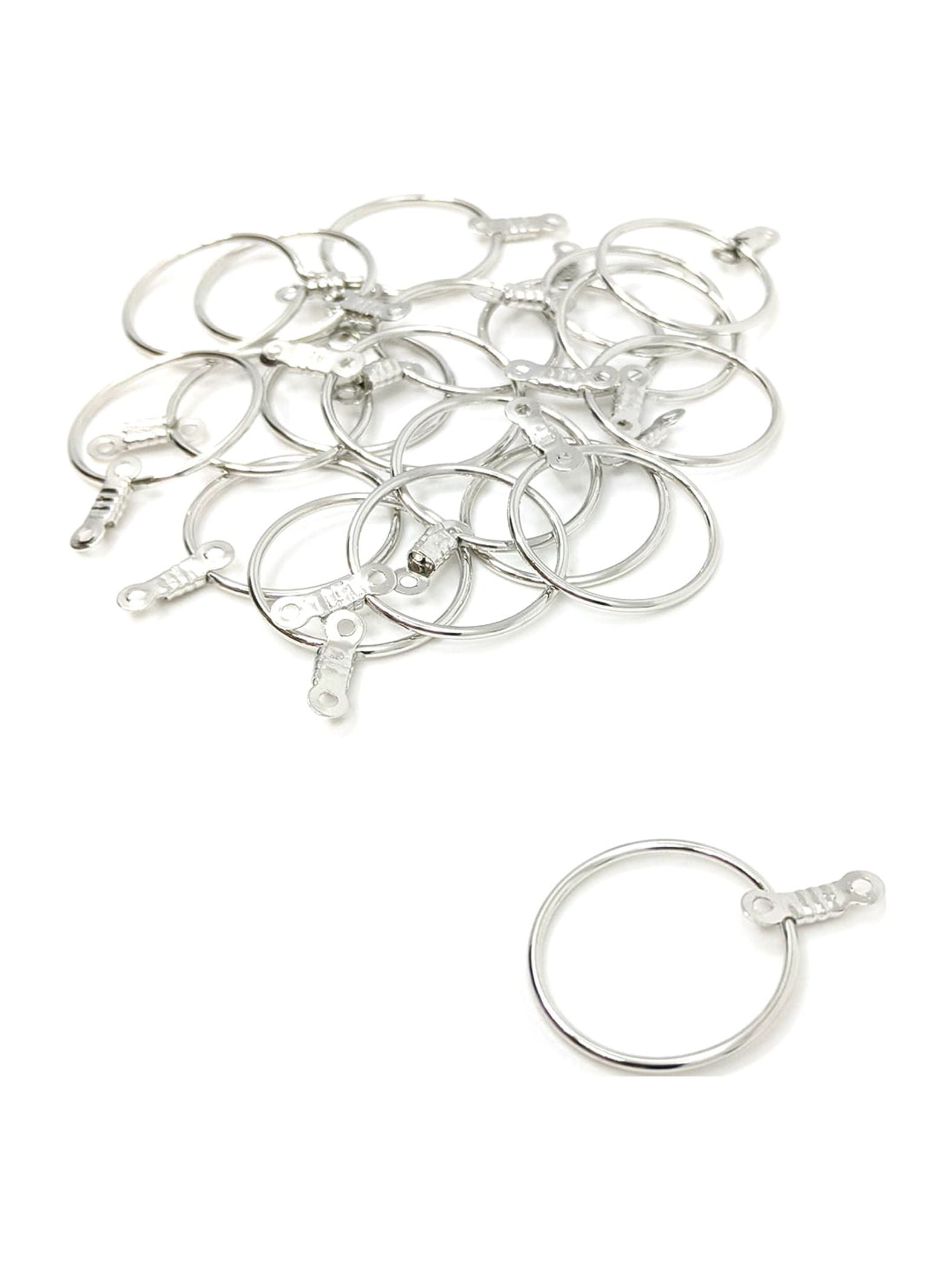 Bead Landing Hoop Earrings - Silver - Each