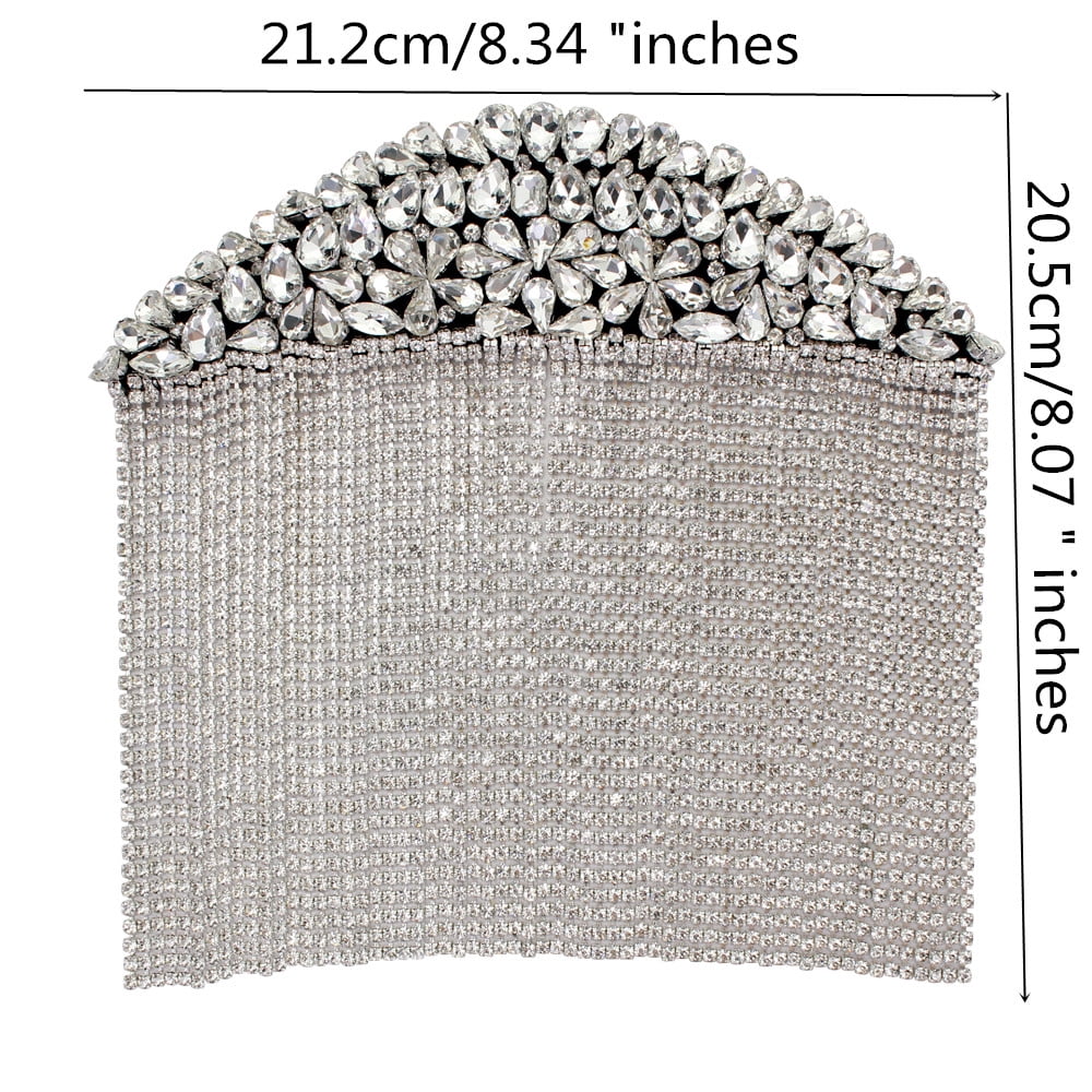 Handmade Epaulette Beading Tassel Rhinestones Crystal Floral Shoulder Epaulettes Patches Blazer Accessories with Brooches Pin back 2 Pieces