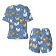 thumbnail image 2 of Sigee Chicken Family for Sleepwear Casual Pjs with Pockets Women's Pajamas Sets Shorts 2 Piece Short Sleeve Lounge Sets Large, 2 of 9