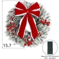 thumbnail image 2 of Christmas Wreath 2pcs 11.8"/15.7" Outdoor Lighted Christmas Wreath for Front Door, Xmas Wreath for Holiday Christmas Party Decorations, 2 of 7
