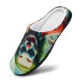 thumbnail image 3 of Harley Quinn Joker Film Fuzzy Cotton Slippers For Mens Winter Cotton Lightweight Anti-slip Rubber Sole Slippers House Open Back Slippers Closed Toe Slippers, 3 of 9