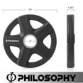 thumbnail image 3 of Philosophy Gym Set of 2 Rubber Coated 2-inch Olympic Grip Weight Plates (10 LB each) for Weightlifting, 3 of 6