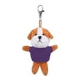 thumbnail image 2 of Made by Alien Personalized Cute Stuffed Animal Bull Dog Plush Key Chain, Fashion Accessory Backpack Clips, Kindergarten Gift, Handbag Pendant (Purple Shirt), 2 of 2