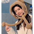 thumbnail image 3 of Lindo oso protector de oído versátil felpa Baotou sombrero niños invierno (caqui), 3 of 5