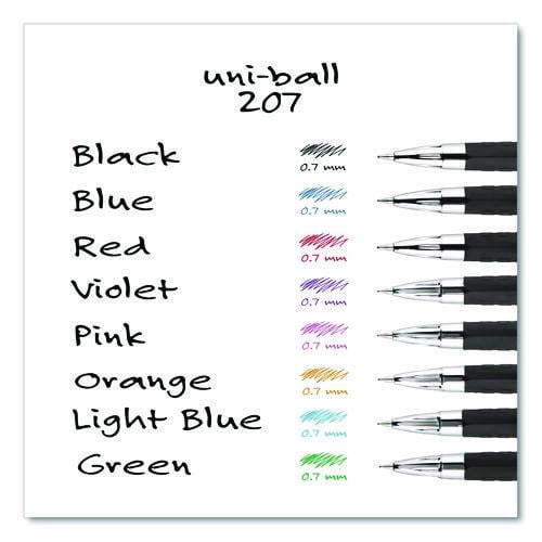 Signo 207 Gel Pen, Retractable, Medium 0.7 Mm, Black Ink, Smoke/black Barrel, Dozen | Bundle of 10