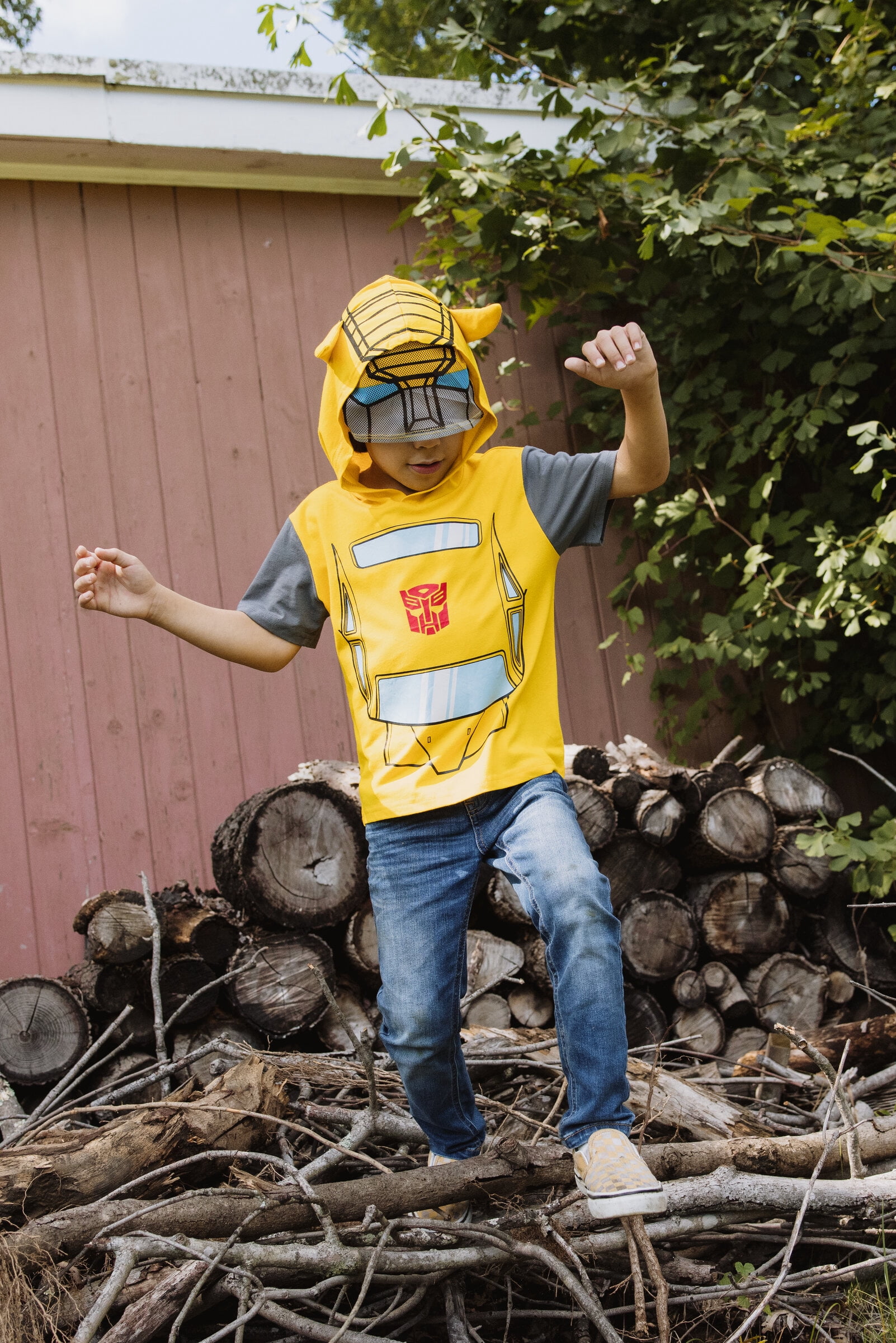 Transformers Bumblebee Hooded Cosplay T-Shirt Toddler to Big Kid