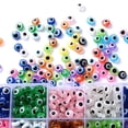 thumbnail image 3 of US 750-1050 6/8mm Evil Eye Bead Charm Flat Resin Spacer Turkish Bead DIY Jewelry, 3 of 5