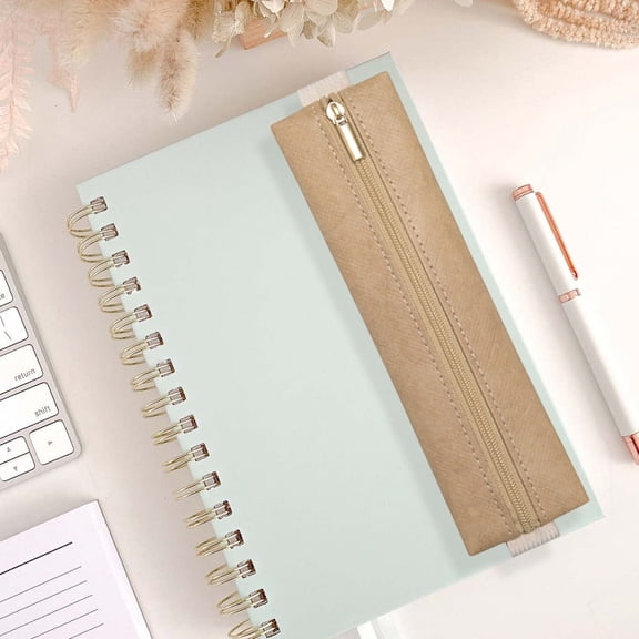 Pencil Case with Elastic Strap, Portable Zipper Pen Pouch for Notebooks, Journals, and Planners, Compact Storage Bag for Office, Study, and Daily Use