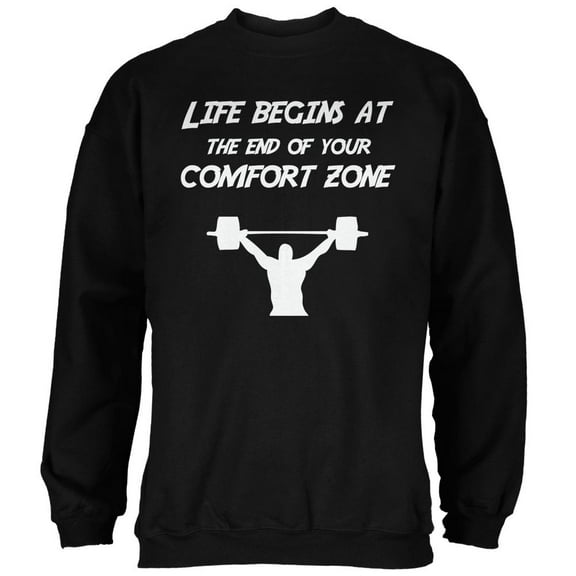 Comfort Zone Weight Lifting Black Adult Sweatshirt - Large