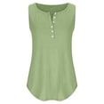 thumbnail image 3 of Idoravan Tank Tops for Women Women Casual Sleeveless V-Neck Loose Solid Buttons Pullover Fashion Blouse Tank Tops, 3 of 5