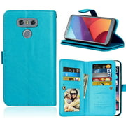 LG G6 Case, G6 Wallet Case,Luxury Fashion PU Leather Flip Folio Protective Magnetic Wallet Case Cover Built-in 9 Card