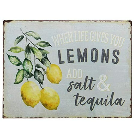 Barnyard Designs When Life Gives You Lemons Add Salt & Tequila Funny Retro Vintage Tin Bar Sign Country Home Decor 13