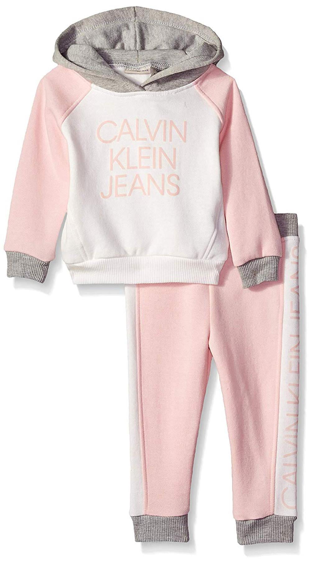 Calvin Klein Kids Girls 4-6x 2-Piece Hooded Jogger Set (Pink 5) -  