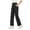 Black, variant on MIASHUI Women Lycra Drawstring Wide Leg Pants Elastic High Waist Slimming Draped Motion Casual Micro Flare Drag Yoga Pants Dark Gray,XXL
