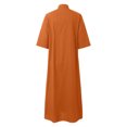 thumbnail image 5 of Dpytoraw Women's Loose Casual Three Quarter Sleeve Linen Shirt Dress For Spring And Summer Midi Dresses for Women, 5 of 5