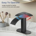 thumbnail image 6 of TVOFEK Waterfall Bathroom Faucet 1 or 3 Hole, Black Single Handle Bathroom Sink Faucets with Metal Pop up Drain and Deck Plate for Vanity Basin RV Lavatory, 6 of 13