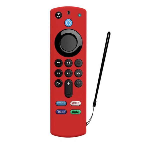 1 x For Alexa Voice Remote (3rd Gen) Cover with Lanyard-red