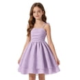 thumbnail image 2 of XIYON Girls Summer Dress Bright And Playful Sleeveless Girl Dress With Solid Color Summer Bow Ties And Straps For Little Girls Comfort Sundress Vacation Outfits, 2 of 4