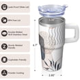 thumbnail image 3 of 20oz Travel Coffee Mug with Lid and Straw, Bohemian Stainless Steel Insulated Tumbler, Double Wall Vacuum Leakproof Boho Cup, 3 of 5