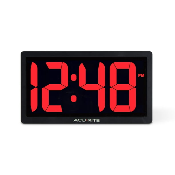 Reloj digital LED AcuRite 75099M de 25 cm con atenuación automática, color rojo