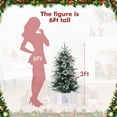 thumbnail image 3 of 3Ft Pre-Lit Christmas Tree with 78 LED Lights,Snowflake Base Battery Powered Timer Function,Mini Winter Holiday Decor for Home and Office, 3 of 9
