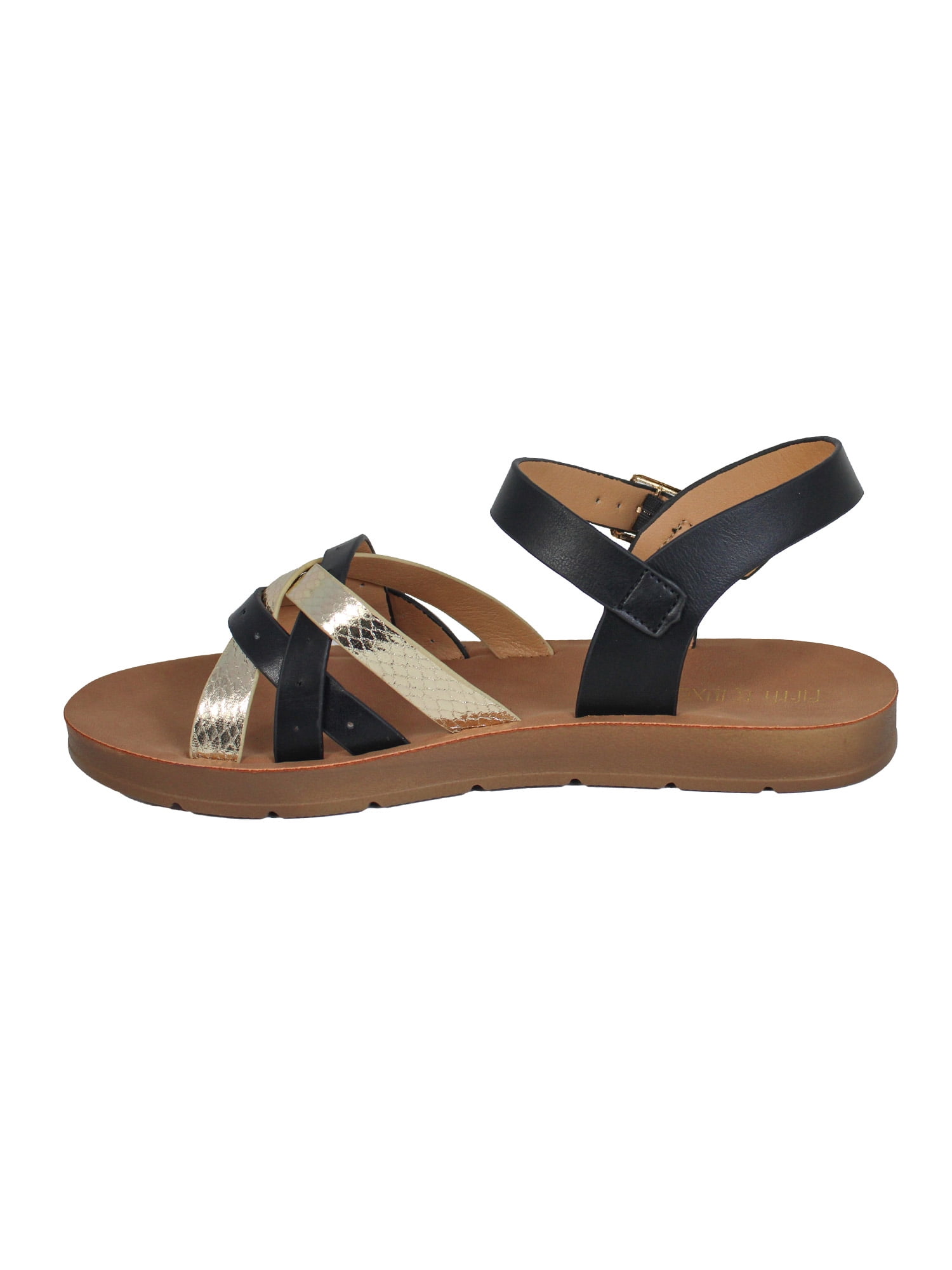 Fifth & Luxe Women’s Metallic Strappy Comfort Sandals, Sizes 6-11