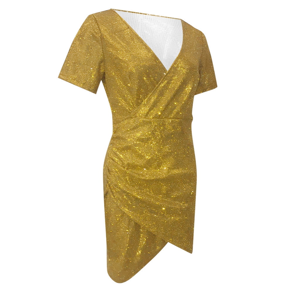 green emerald velvet dress Reagan Fitted Sequin Dress - Gold Metallic Treasure Box Sequin Knit  The  Islands