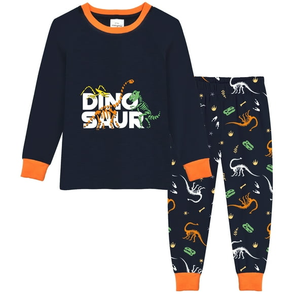 Rimyaw Ensembles de Pyjamas pour Tout-Petits Garçons Dinosaure 2 Pcs en Coton Vêtements de Nuit Enfants Longs Décontractés Pyjamas Vêtements 3T