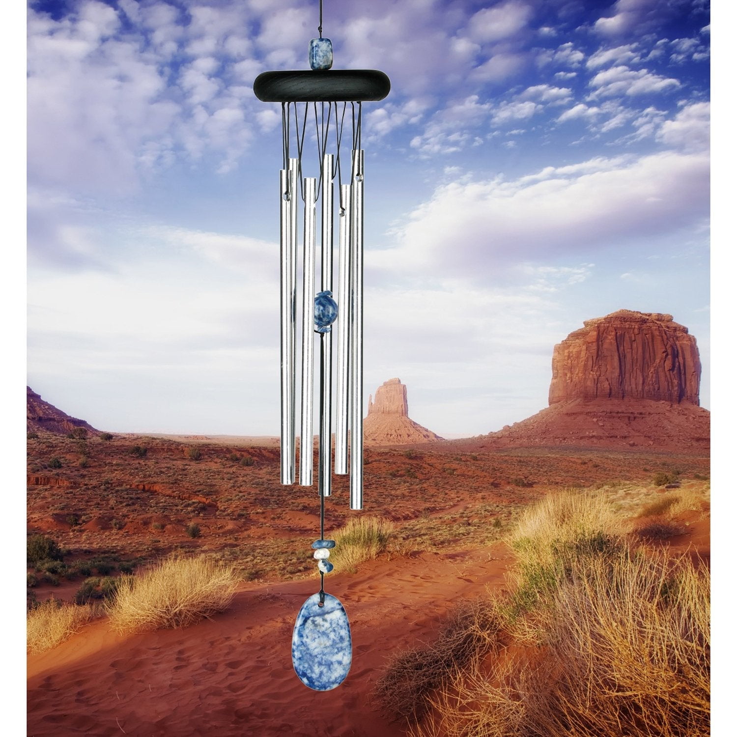 Woodstock Windchimes Woodstock Chakra Chimes Lapis, Wind Chimes For Outside, Wind Chimes For Garden, Patio, and Outdoor Décor, 17"L