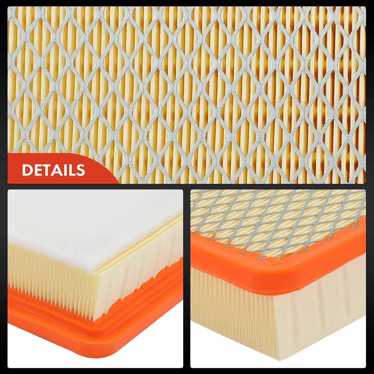 A-Premium 2-PC Front Engine Air Filter Compatible with Chrysler 200 2015 2016 2017, Flexible Panel, Replace# 68245454AA