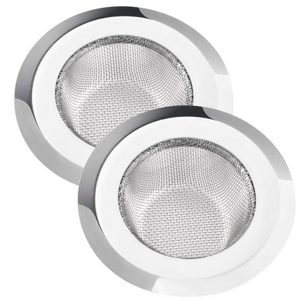 2 Pcs Kitchen Sink Strainer Stainless Steel Sink Drain Filter Stopper Anti Clog Micro Perforation 2mm Holes Large Wide Rim 4 5 Diameter For