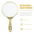 thumbnail image 2 of HLONK Gold Handheld Mirror Vintage with Handle Man Travel, 2 of 6